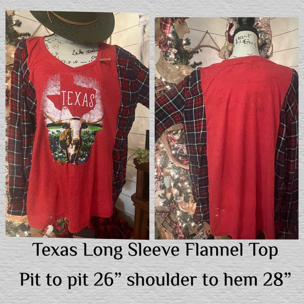 Upcycled, Boho Style, Texas Flannel, One of a Kind Women’s Shirt